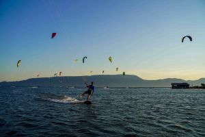 Instructor Matic goofing around after kitesurfing lessons in Croatia
