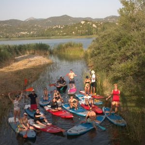 Kiters on a SUP tour on Bačina Lakes